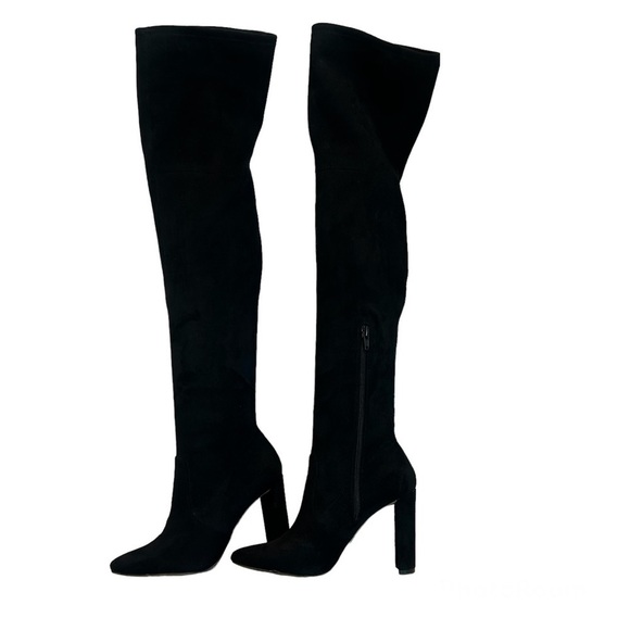Aldo Shoes - ALDO black faux suede over the knee high heel boots Sz 6